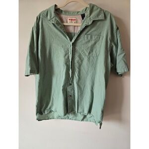 Wrangler Authentics Mens XL Sage Green 100% Cotton Short Sleeve Button Shirt
